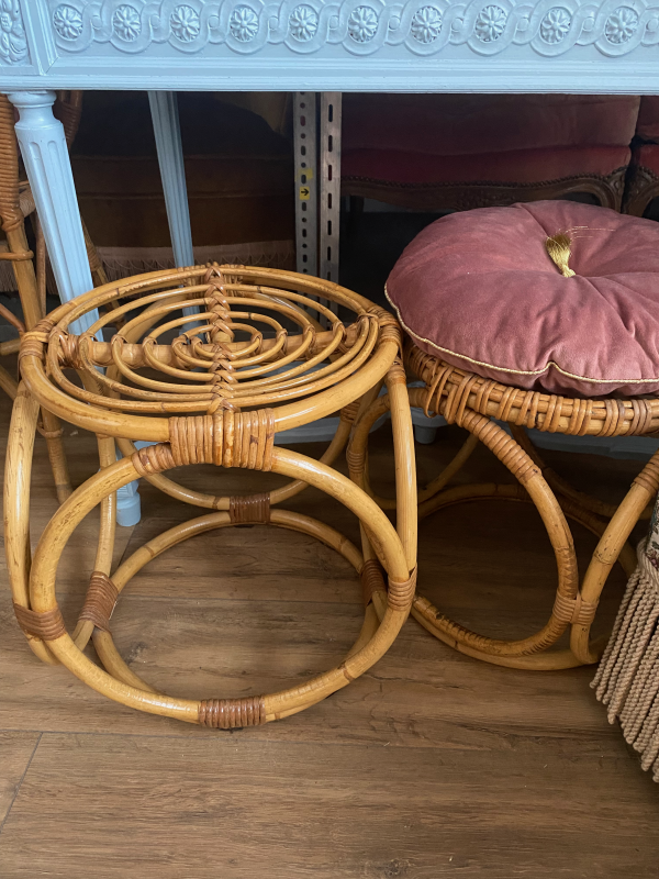 Tabouret Diabolo en rotin