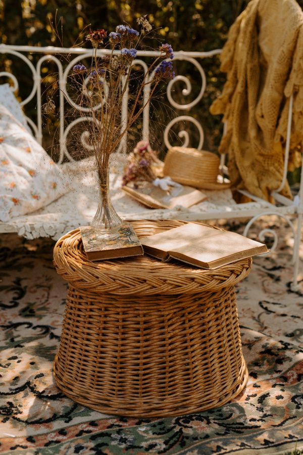 table basse ronde en rotin