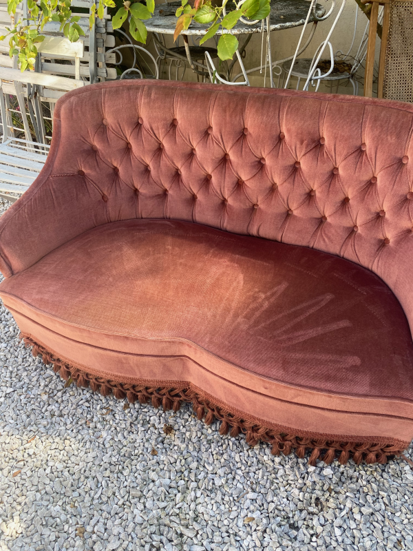 Banquette Simone Crapaud Rose Capitonnée